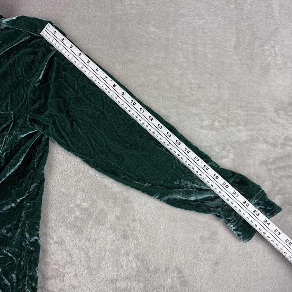 Anthropologie Pilcro Green‎ Velvet Hadley Shirt Top Womes L Relaxed Button Boho - Picture 10 of 11